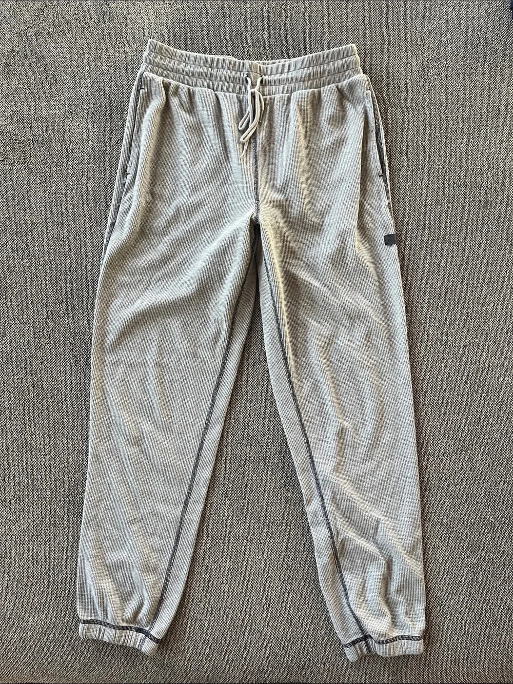 Fabletics Light Gray Waffle Joggers - Picture 3 of 5